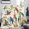 1PC Cute Parrot Print Flannel Blanket, High Quality All Seasons, Home Decor, Warmth and Comfort, Perfect for Christmas Gifts
