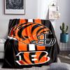 Couverture de lit en flanelle légère Cincinnati Bengals Casque Parfaite pour le Voyage, le Camping, les Salons, les Bureaux, les Canapés, Cadeau de Noël pour Fan