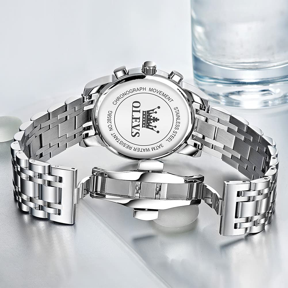 Men's Fashion Quartz Analog Wristwatch, Waterproof, Business Watch, Metal Band, Blue, Stylish Gift