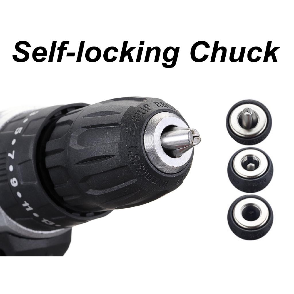 25+1 Torque 1/2pcs LI-ION Battery Dual Speed Brushless Cordless Electric Impact Drill LED Light 190mm*200mm