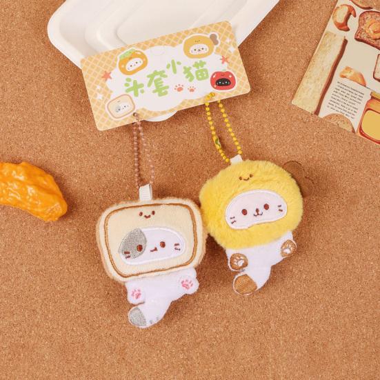 1 Pair Doll Pendant 3D Kitten Bag Pendant School Bag Decoration Car Charm with Sturdy Metal Buckle Wedding Celebration Gift