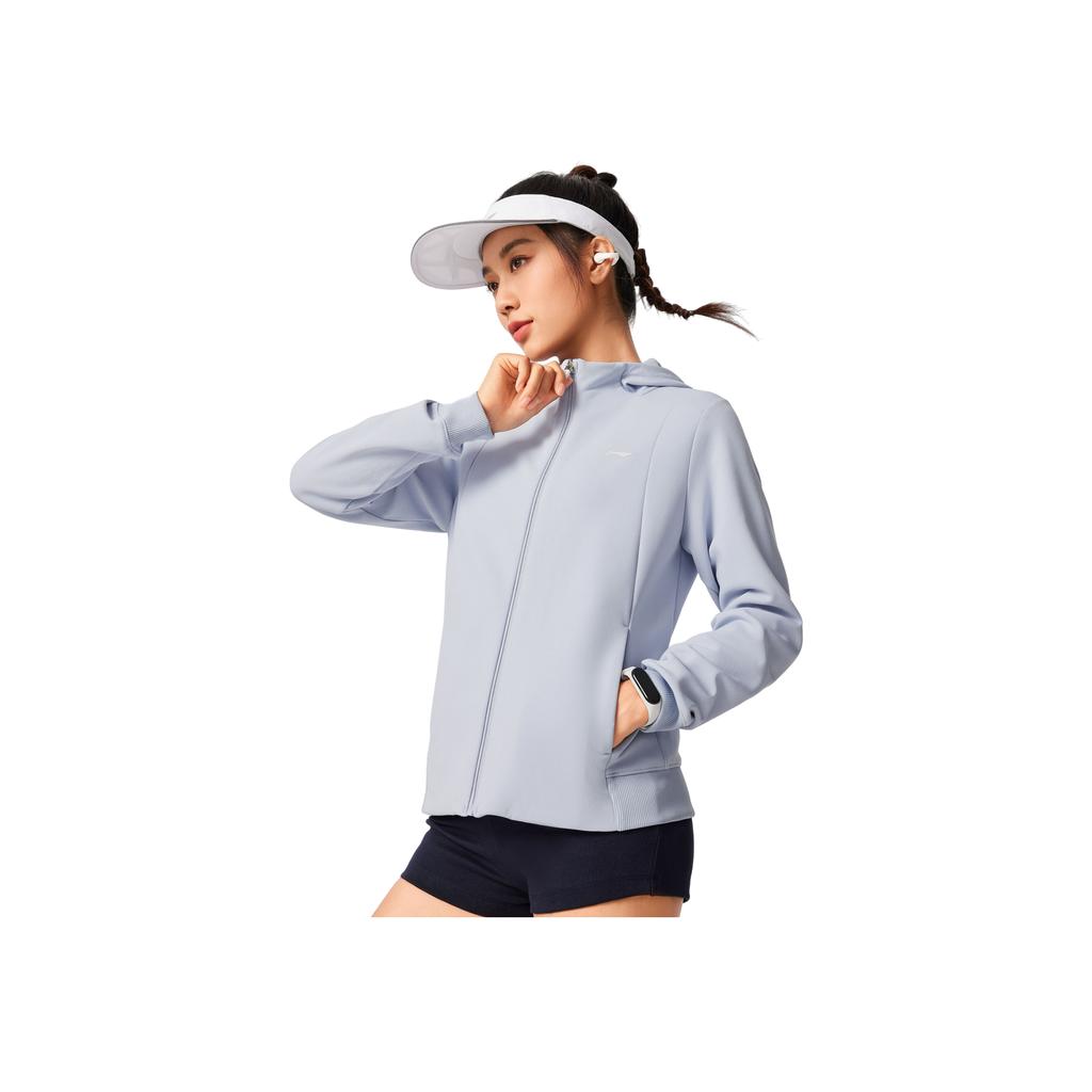 Li Ning Fitness Series Versatile Comfortable Brand Logo Casual Thick Fleece Simple Warm Jacket Women Jackets AFDVB66-4