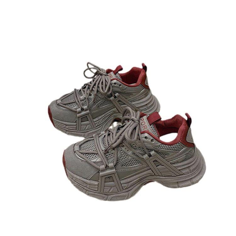 Plateau Dad Shoes Damen Winter Neu Retro Farbkombination Vielseitig Höhenverstellend Kleine Lässige Sportschuhe