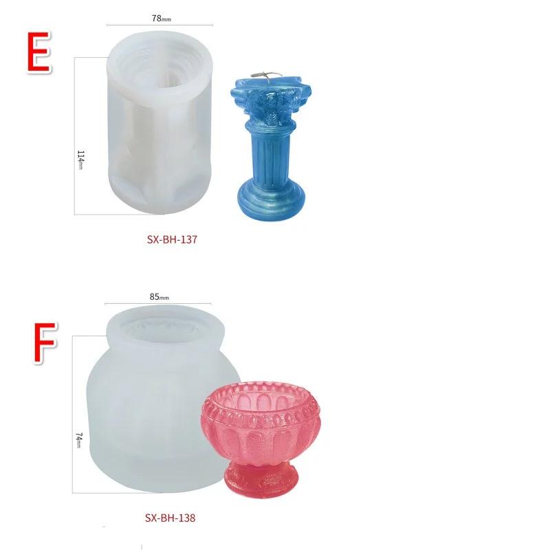 Římský sloup Silikonová forma Forma na svíčku DIY Bohyně Aromaterapeutická svíčka Lidské tělo Sádrová forma Starověký římský sloup
