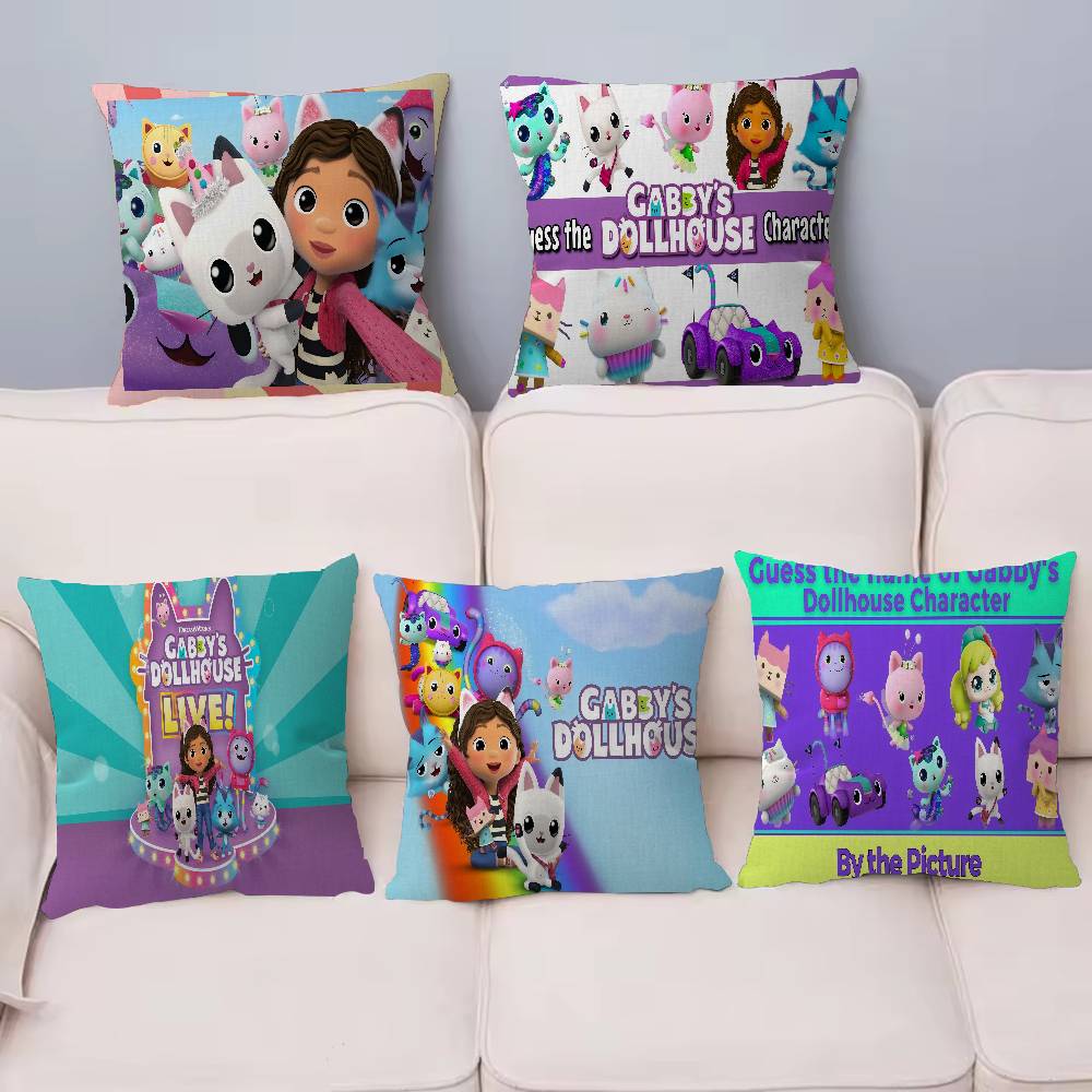 G-Gabbys D-Dollhouse Stitch Lucky Dragon Pillow Cover Sofa Cushion Cover Home Room Decoration Children Gift