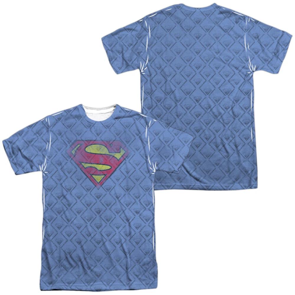 Superman  Logo Repeat Distressed  Dye Sublimation T-Shirt 3XL