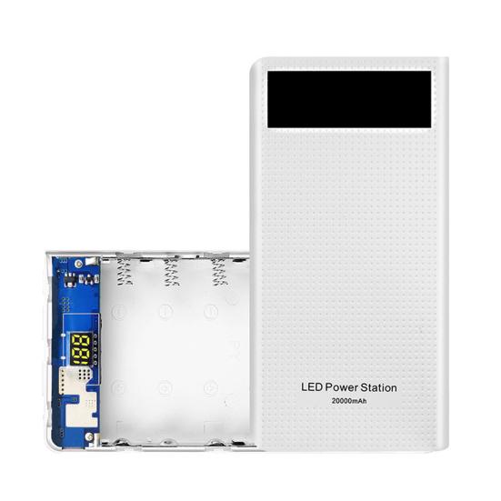 

18650 Аккумуляторный ящик Защита от перегрузки по току Защита от перегрузки Двойной выход USB Повторяемая замена Цифровой белый