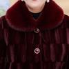Winter Coat for Elderly Women Faux Mink Fur Thick Warm Jacket Plus Size Grandma Outerwear