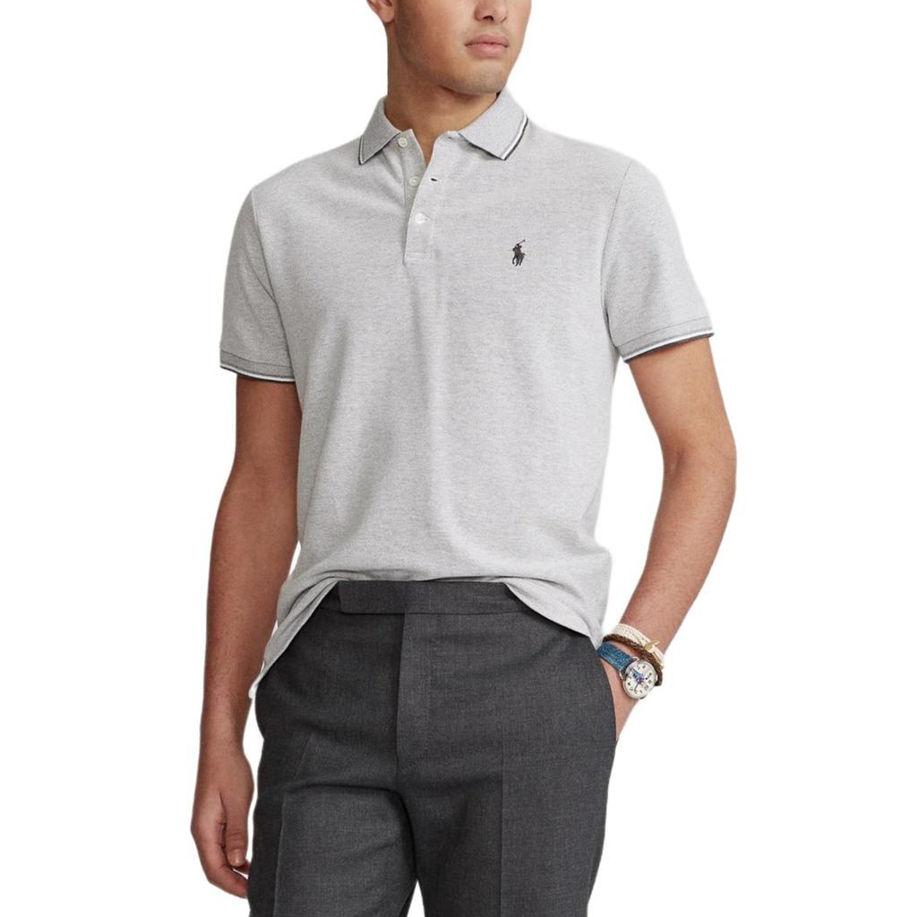 Polo Ralph Lauren Ss24 Pony Logo Embroidered Polo Shirt Men Polo Shirts Light-Gray 710837391-003