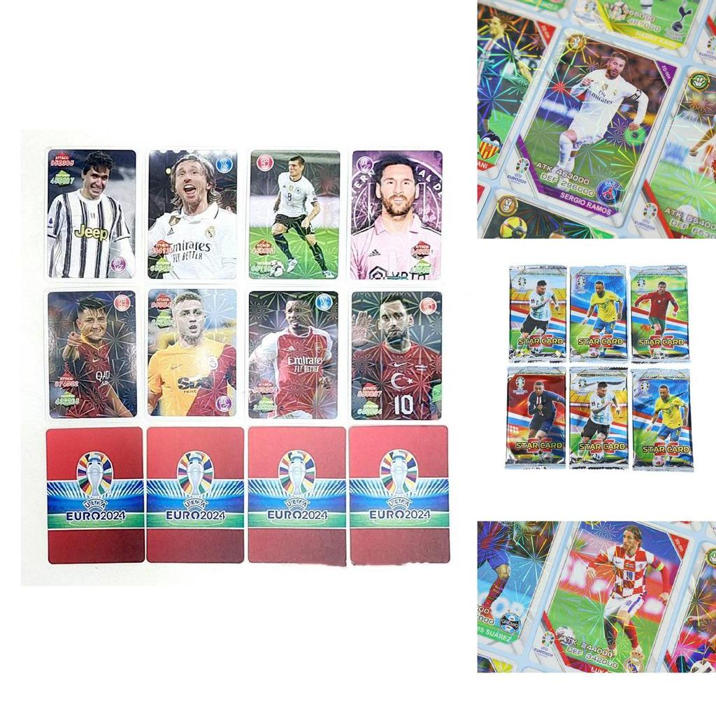 Cartas de Estrelas de Futebol Premium Copa Europeia Cristiano Ronaldo Neymar Messi Colecionável
