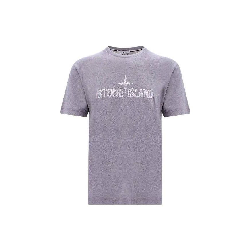 Stone Island Round Neck Letter Print Short Sleeve T-Shirt Men tops 781521579-V0M64 S