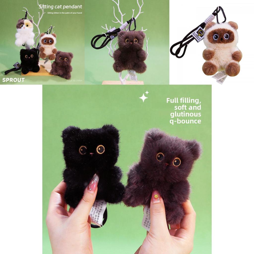 Siamesische Katze Plüsch Schlüsselanhänger Mit Weicher Polyesterfaser Für Taschen Dekoration Geschenk Für Katzenliebhaber