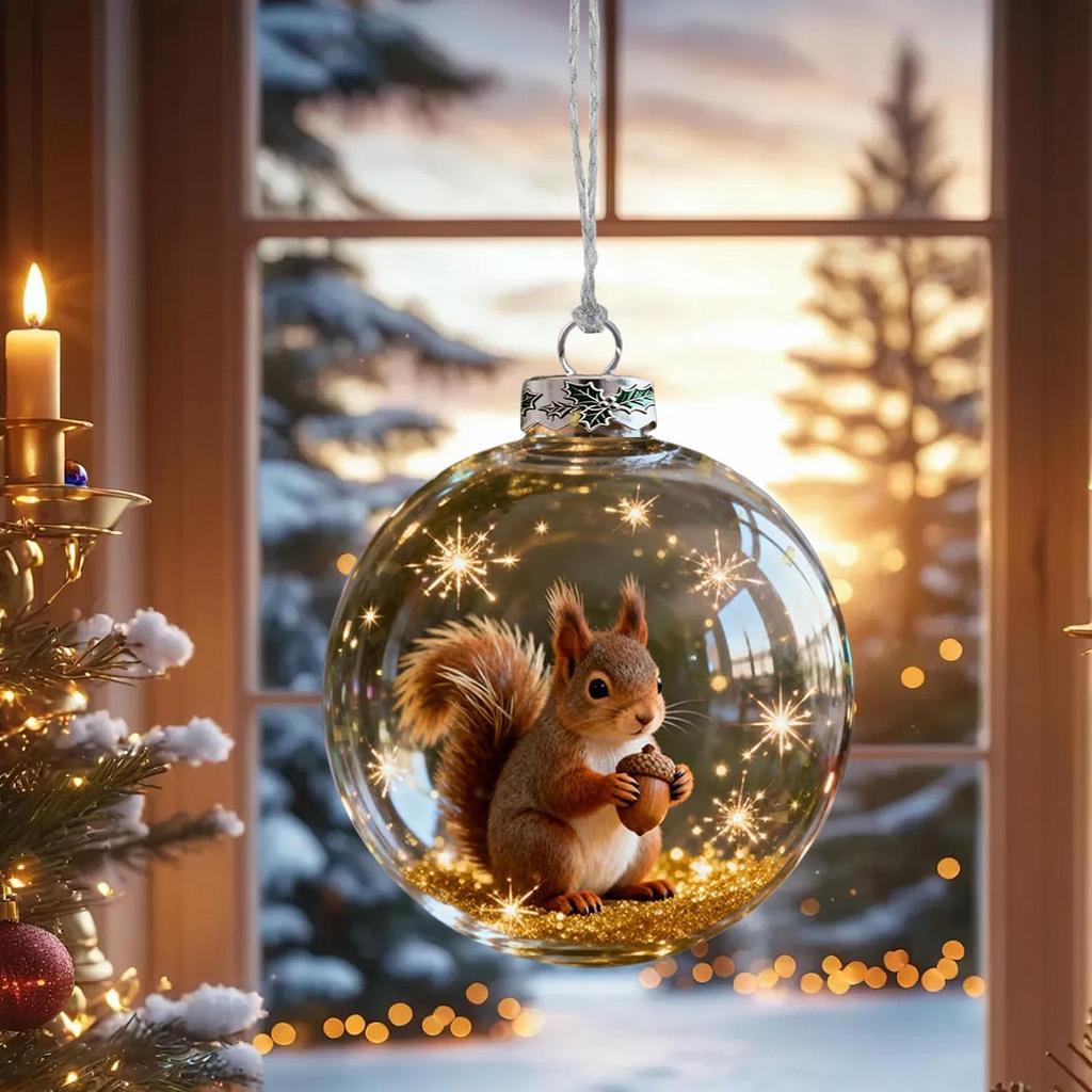 Ball Christmas Ornaments 3D Animal Ball Seasonal Decoration Home Decor Festive Ornaments for Wall Study Office Wreath Mantel
