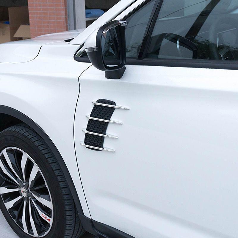 1 Par Auto Flow Ventil Skjerm Hai Gjeller Simulasjon Utløp Sideventil Bilklistremerker Panserdekorasjon Bilmodifikasjonstilbehør