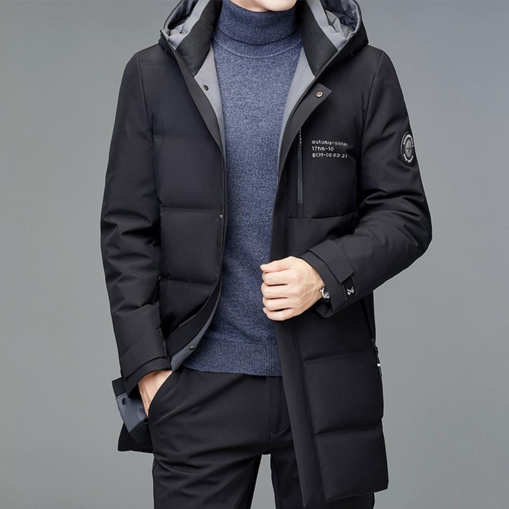 Winter New Men's Medium and Long Middle-aged Thickened Warm Dad Loose Coat
