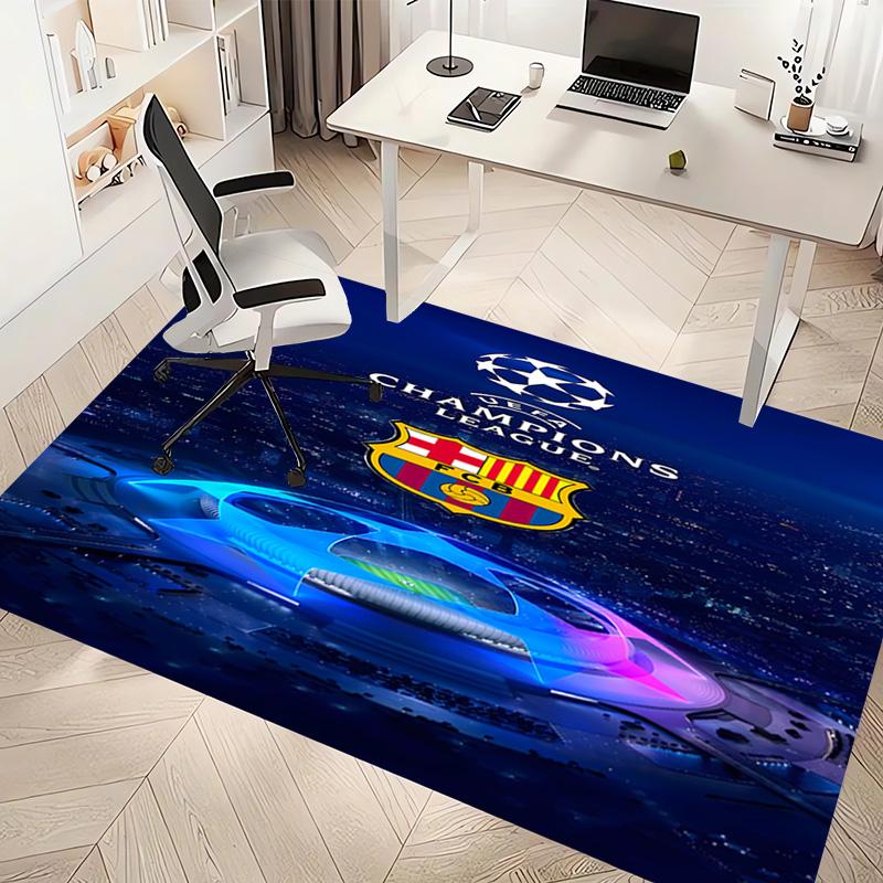 1pc FC Barcelona Print Area Rug - Soft, Washable Non-Slip Indoor Mat, Living Room, Home Office Decorative Rug,Office Decorative