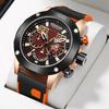 Boruse Fashion Men'S Silicone Strap Watch Fashion Waterproof Luminous Calendar Quartz Watch