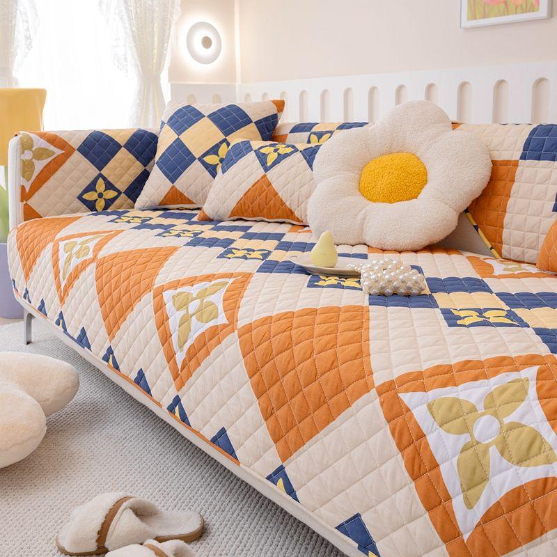 

Fabric Cotton Sofa Cushion Non Slip All Year Round Neutral Minimalist Modern Pure Cotton Thick Cushion All Wrapped Cover Cover Cover Scandinavian Time 40*40 cushion