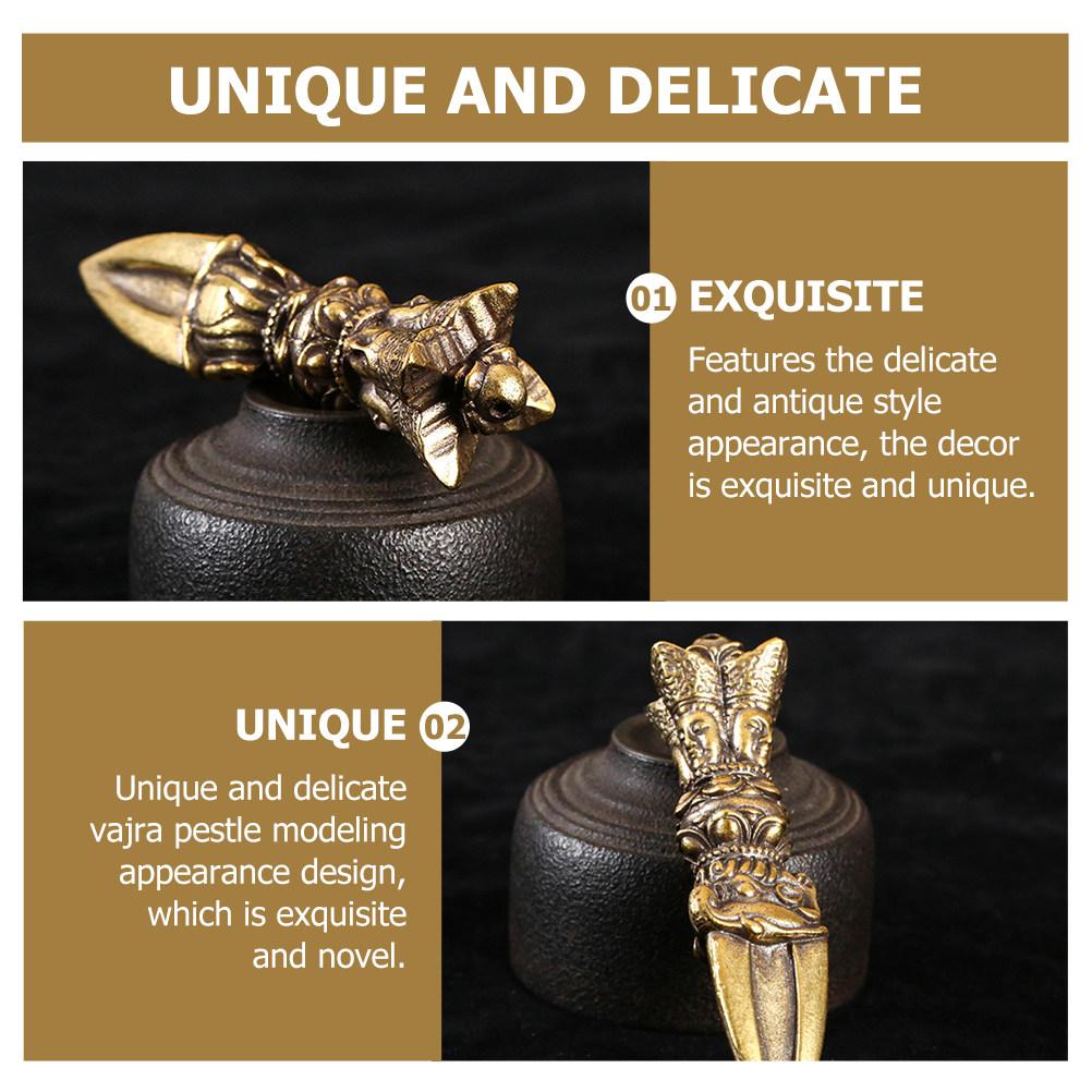 Style Vintage Vajra Pestle Brass Decor Exquisite Indoor Desktop Small Ornament Home Decoration Vajra Pestle Decor