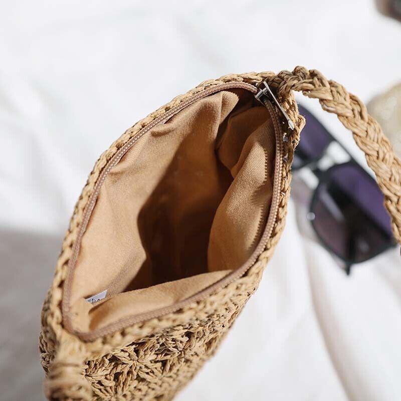 Straw Weaving Shoulder Bags for Women Tassel Beach Crossbody Bag Messenger Bag