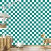 Checkerboard Turquoise Wallpaper for Living Room and Bedroom 50x1000