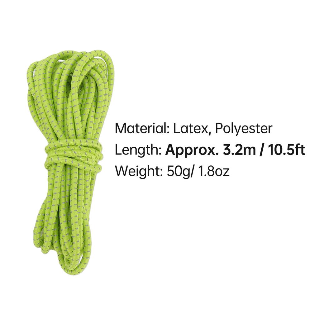 DIY Elastická šňůra Silně pružná Kulaté šňůrky Plastové zarážky na šňůrky pro tkaničky Šňůrky Paracord Zelená 3,2 m