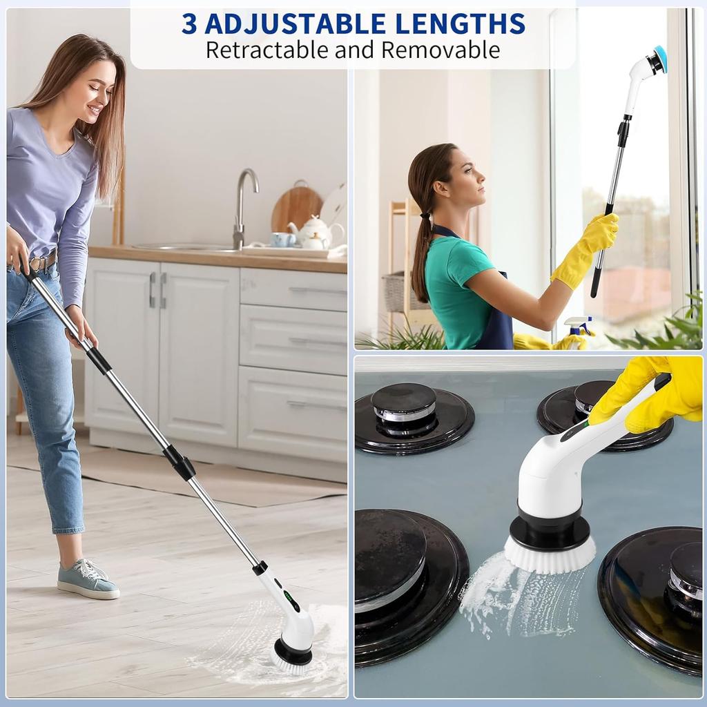 Multifunctional Electric Cleaning Brush 9-in-1 Bathroom Window Kitchen Toilet Automotive Household Rotating Cleaning Machine