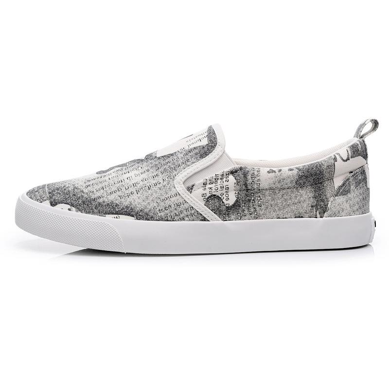 

Новые мужские туфли весна-осень из вулканизированной кожи в корейском стиле, черные дышащие повседневные туфли из парусины без застежек, лоферы, мужские кроссовки 7 белый