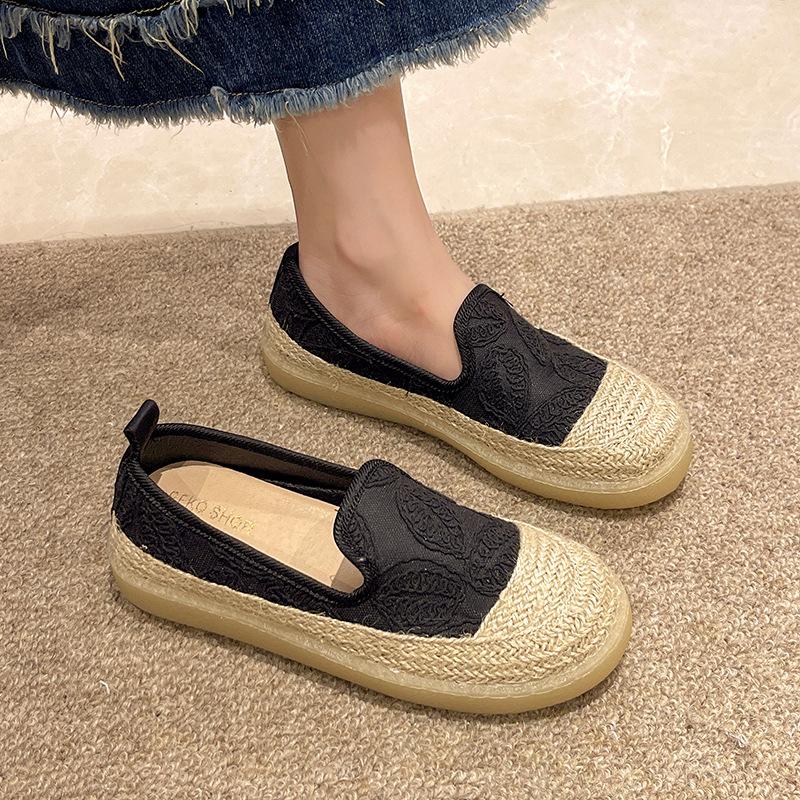Spring and Summer New Fisherman Shoes Breathable Flat-soled Single Shoes Beijing Cloth Shoes Lazy One Pedal Casual Versatile Shoes