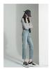 2025 Spring/Autumn Women's High Waist Straight Leg Jeans - Slimming Light Tone Cropped Cigarette Pants