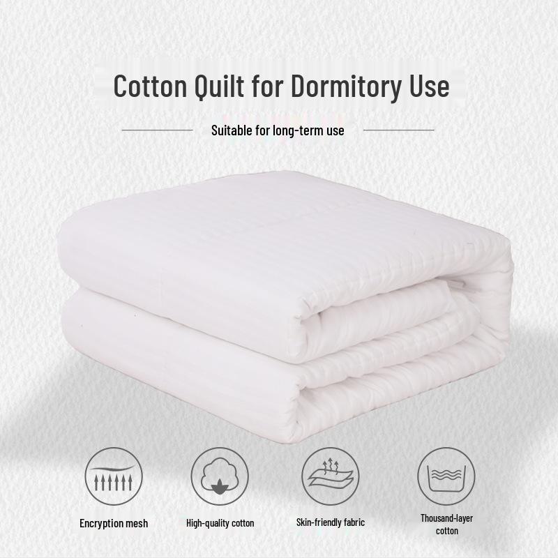 

Thick Pure Cotton Quilt Set: Dorm & Construction 6-Piece Labor Kit Single Pillow Core