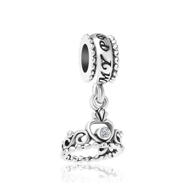 New Heart Imperial Crown Dangle Charm Bead Fit Original Fashion Bracelet Pendant Diy Jewelry For Women