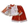Girls’ Winter Chinese-Style Thickened Frog Button Outfit - Long Pants Two-Piece Set AWB122