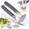 Can Opener Handheld, Upgraded 3-in-1 Manual Can Opener Multifunctional Stainless Steel Heavy Duty Handheld Can Openers with Comfy Grip, Gray