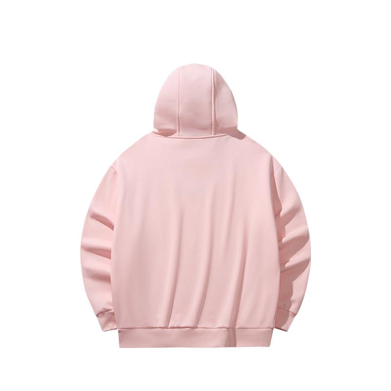 Anta Hooded Fleece Pullover Long Sleeve Knitted Casual Versatile Sweatshirt Unisex Sweatshirt Peach-Blossom-Pink 972618705N-2