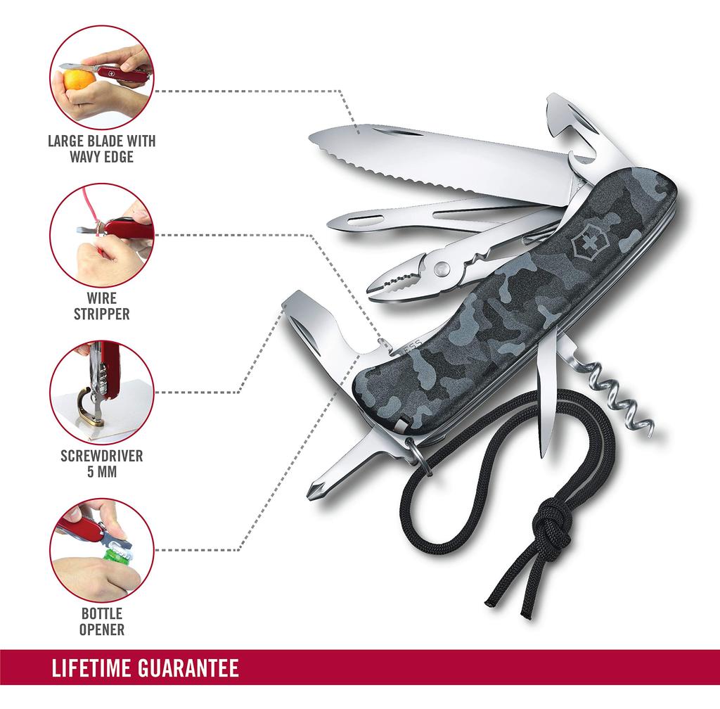 VICTORINOX Skipper Knife Lanyard Shackle Key Equipped with Marlin Spike Swiss Made Multi Tool Essential for Navigation []