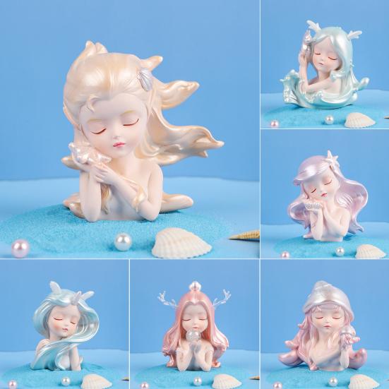 Mermaid Sculpture Anti-rust Delicate 6 Styles Fashionable Multi-purpose Figurine for Students