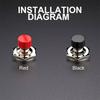 12pcs Momentary Push Button Switch, 1A 250VAC SPST Mini Pushbutton Switches Normally Open(NO) Black & Red Cap