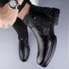 Fashion Fur Warm Male Genuine Leather Shoes Luxury Brand Men Ankle Boots Handmade Business Footwear Side Zipper Man Winter Chelsea Boots