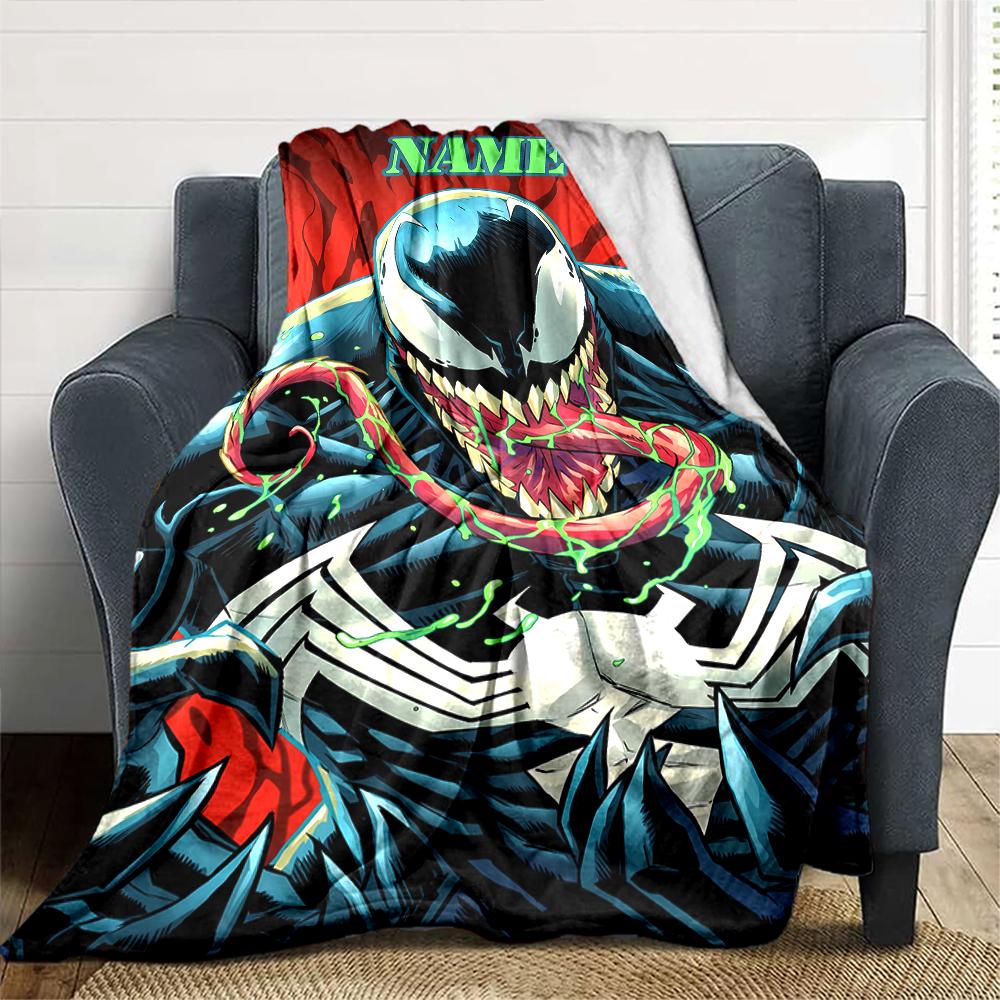 Customiz Name Personality venom Blanket Soft &Warm Sofa Office Bed Travel Lunch Break Blanket, Gift Suitable All Seasons