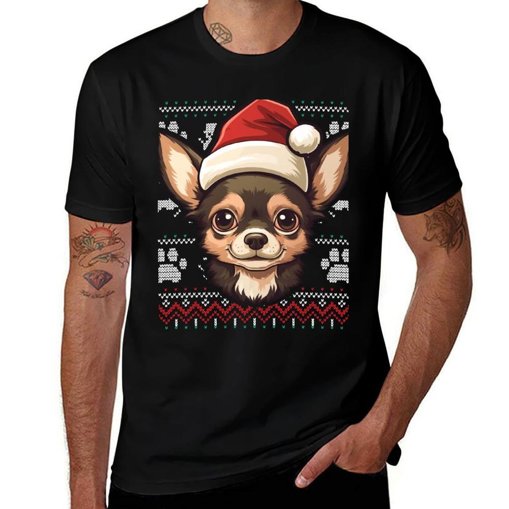 Chihuahua Ugly Sweater Christmas Tshirt Casual All Match Tee Shirt For Unisex