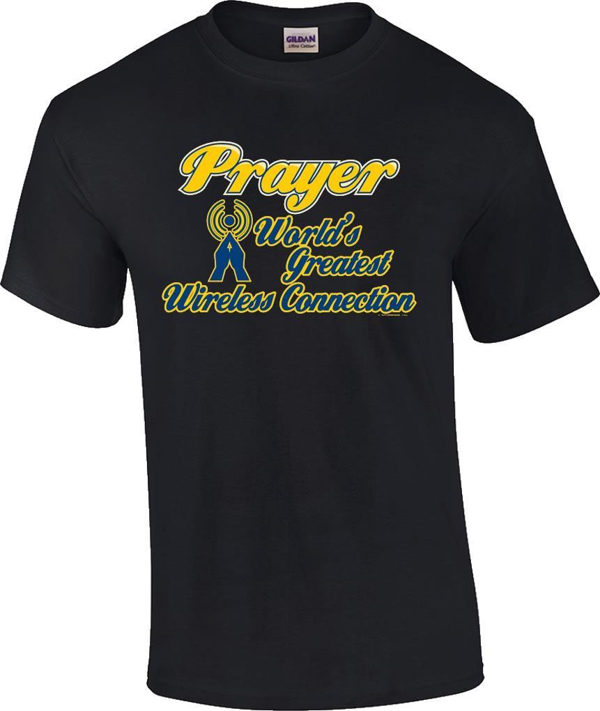 Christian Prayer World s Greatest Wireless Connection Religious T-Shirt M