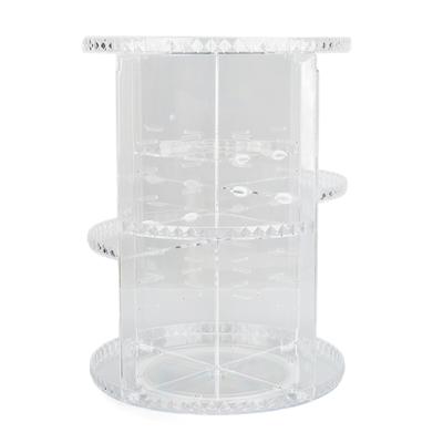 360 Degree Rotation Rotating Makeup Organizer Transparent Stable Base Cosmetic Storage Box for Lipst