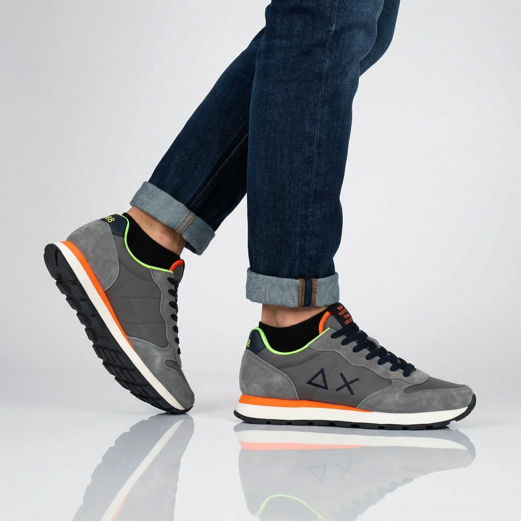 SUN68 Tom Fluo - Herren Sneakers Schuhe Grau Z36102-99 ORIGINAL
