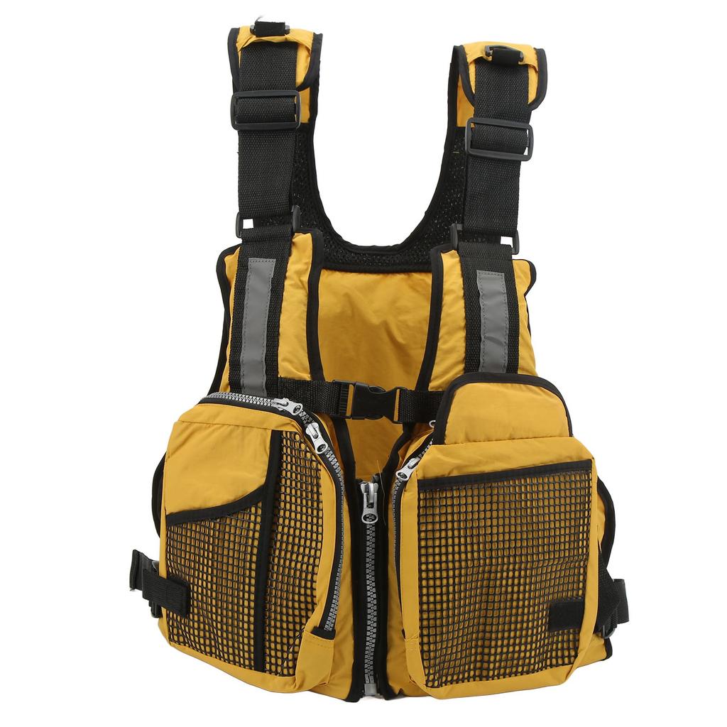 Fishing Vest Backpack Adjustable Breathable Outdoor Fishing Vest Yellow Free Size