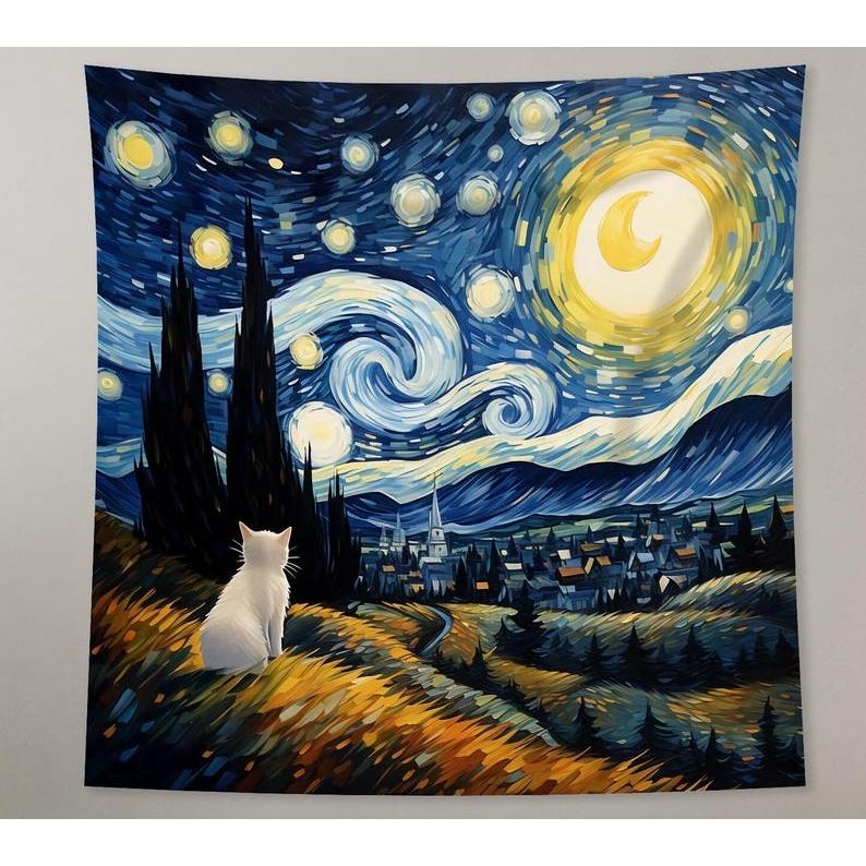 starry night tapestry 75x100