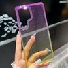 HD Průhledný Pouzdro na Telefon Hvězdná Obloha Pro Samsung S25 Edge S24 Plus Ultra Tvrdý PC Celorámový Gradientní Třpytivá Barva Nárazník Kryt