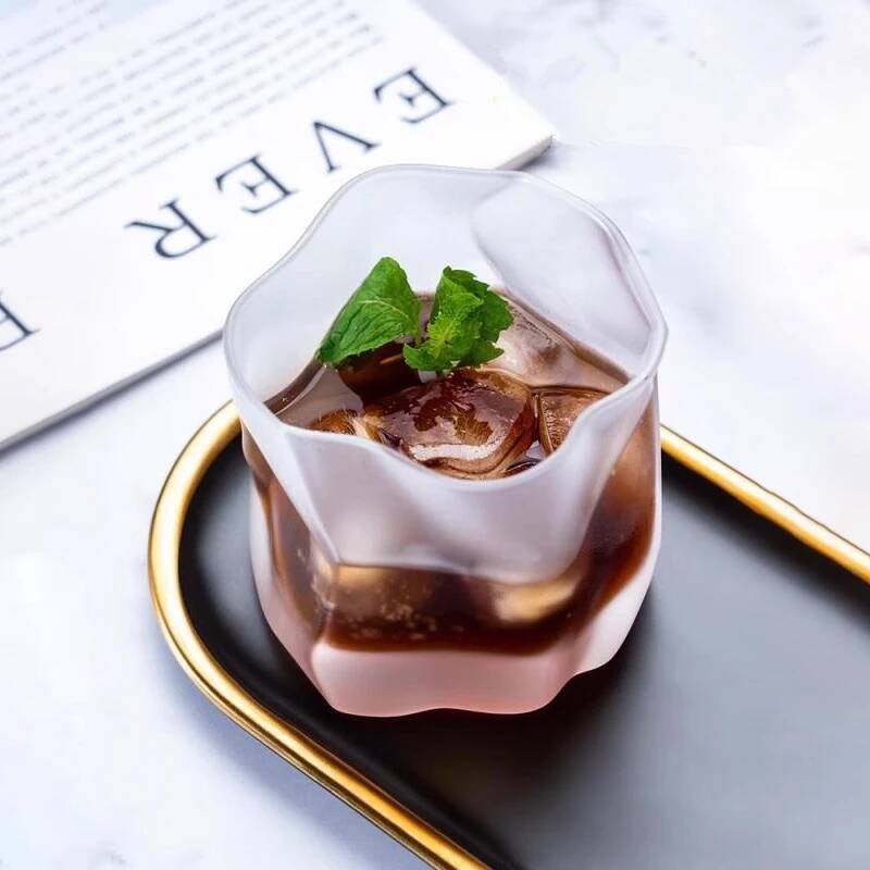 Japanese Edo Designer Crumple Paper Irregular Shape Crystal Faceted Der Whiskybecher Whiskey Whisky Rock Glass Artwork Wine Cup