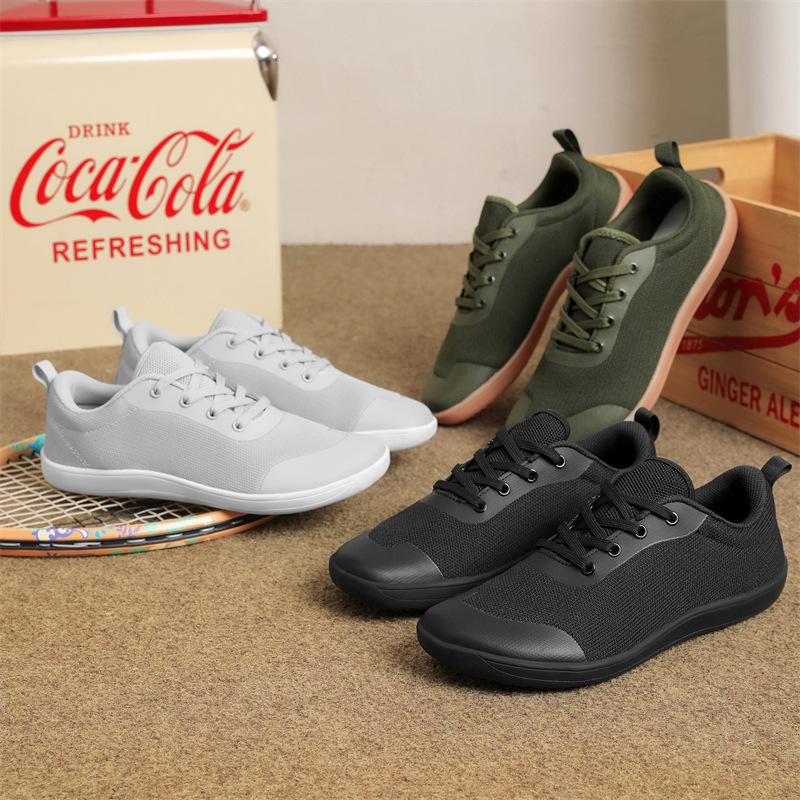 Large size summer new wide-headed men's shoes breathable mesh running shoes men's wide last trendy casual sports shoes
