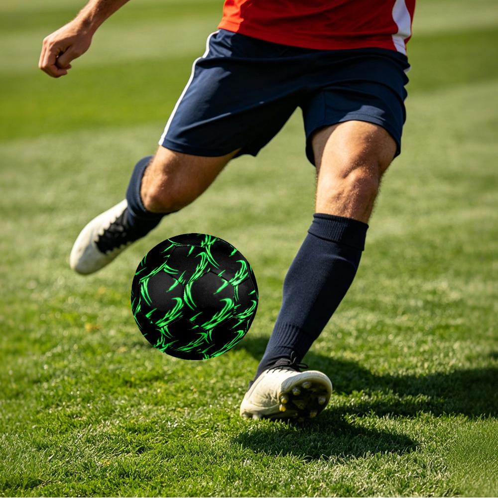 1pc Green Swirls Size 5 Soccer Ball Professional Match Training Football Indoor &Outdoor Sports Ball Lightweight Durable c6519